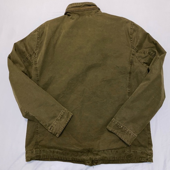 G.H. Bass & Co. Men’s Military Field Jacket Green Olive Large Full Zip Pockets - Picture 15 of 16